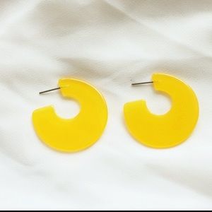 Super cute Lemon Half Round Hoop Earrings